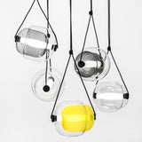 "Capsula" Metal Canopy Pendant Lamp Multi-Color Glass by Lucie Koldova