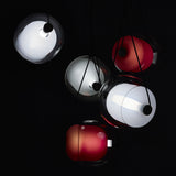 "Capsula" Metal Canopy Pendant Lamp Multi-Color Glass by Lucie Koldova