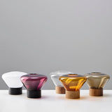 "Muffins" Candleholders with Walnut Base by Lucie Koldova & Dan Yeffet