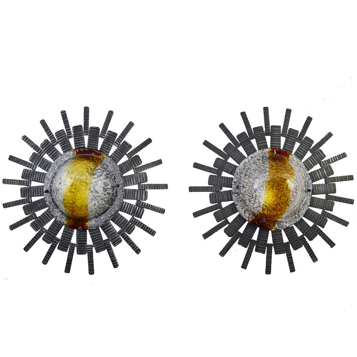 Pair of Mid-Century Brutalist Sconces