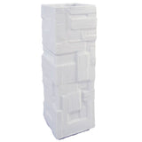 Heinrich Square White Bisque Vase with Geometric Block Design