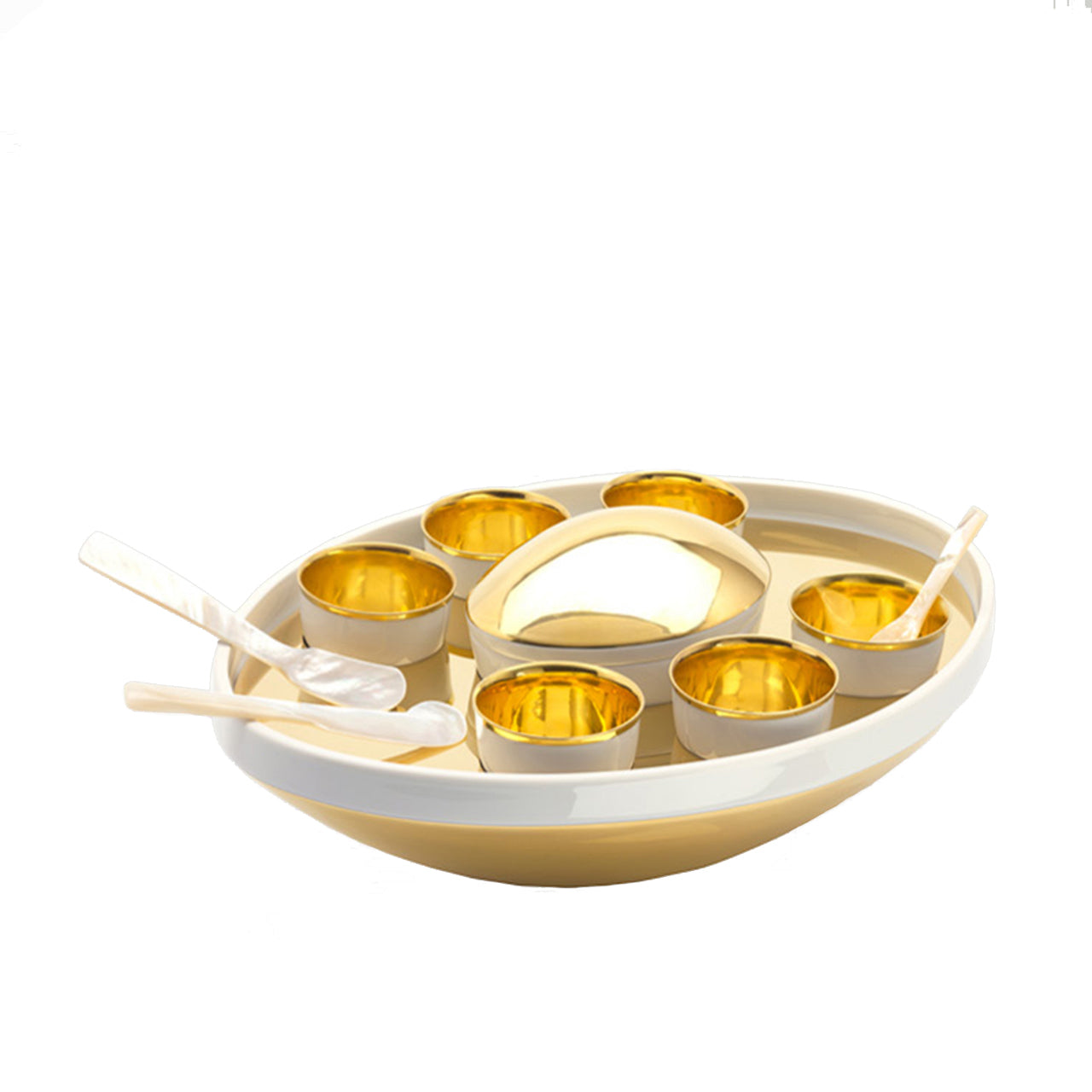 Caviar Set White & 24K Gold by Augarten
