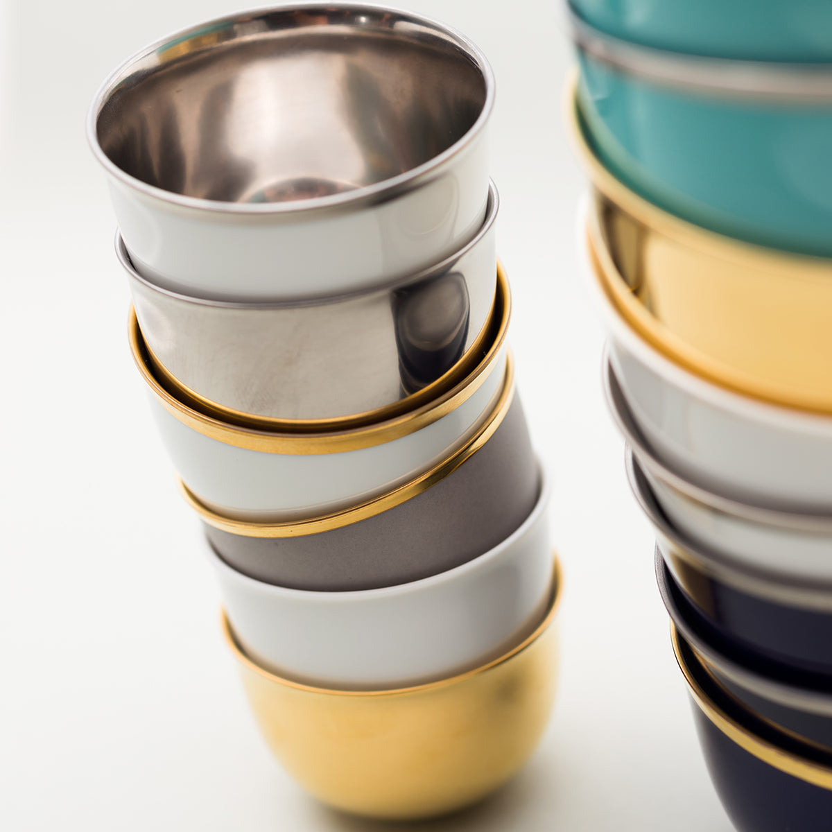"Schubert" Champagne Bowl Light Blue & Gold by Augarten
