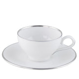 "Ena" Coffee Cup & Saucer with Platinum Rim by Ena Rottenberg