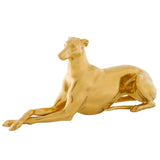 Sculpture of a Greyhound White Gilded by Robert Ullmann