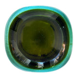Green & Turquoise Murano Geode Glass Bowl