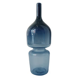 "Groove" Bottle Medium Vase in dark steel blue by Furthur Design