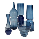 "Groove" Flared Cylinder XL Vase in steel blue by Furthur Design