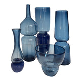 "Groove" Pod Medium Vase in steel blue by Furthur Design