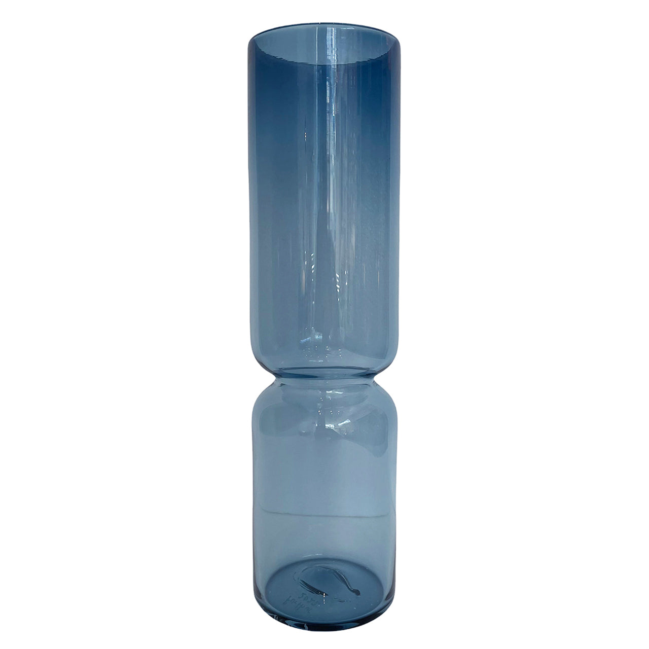 "Groove" Cylinder Large Vase in dark steel blue by Furthur Design