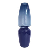 Large "Groove" Pod Vase in Steel Blue & Midnight Blue Opal by Furthur Design