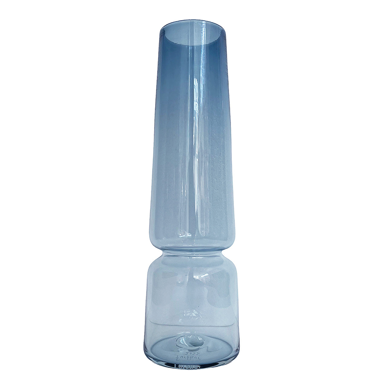 "Groove" Tapered Cylinder XL Vase in steel blue by Furthur Design