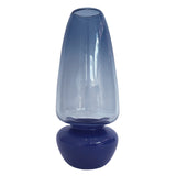 Medium "Groove Teardrop" Vase in Steel blue & Midnight Blue Opal by Furthur Design