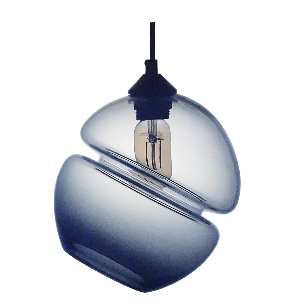 "Groove Orb Tilt" Amber Pendant Light by Furthur Design