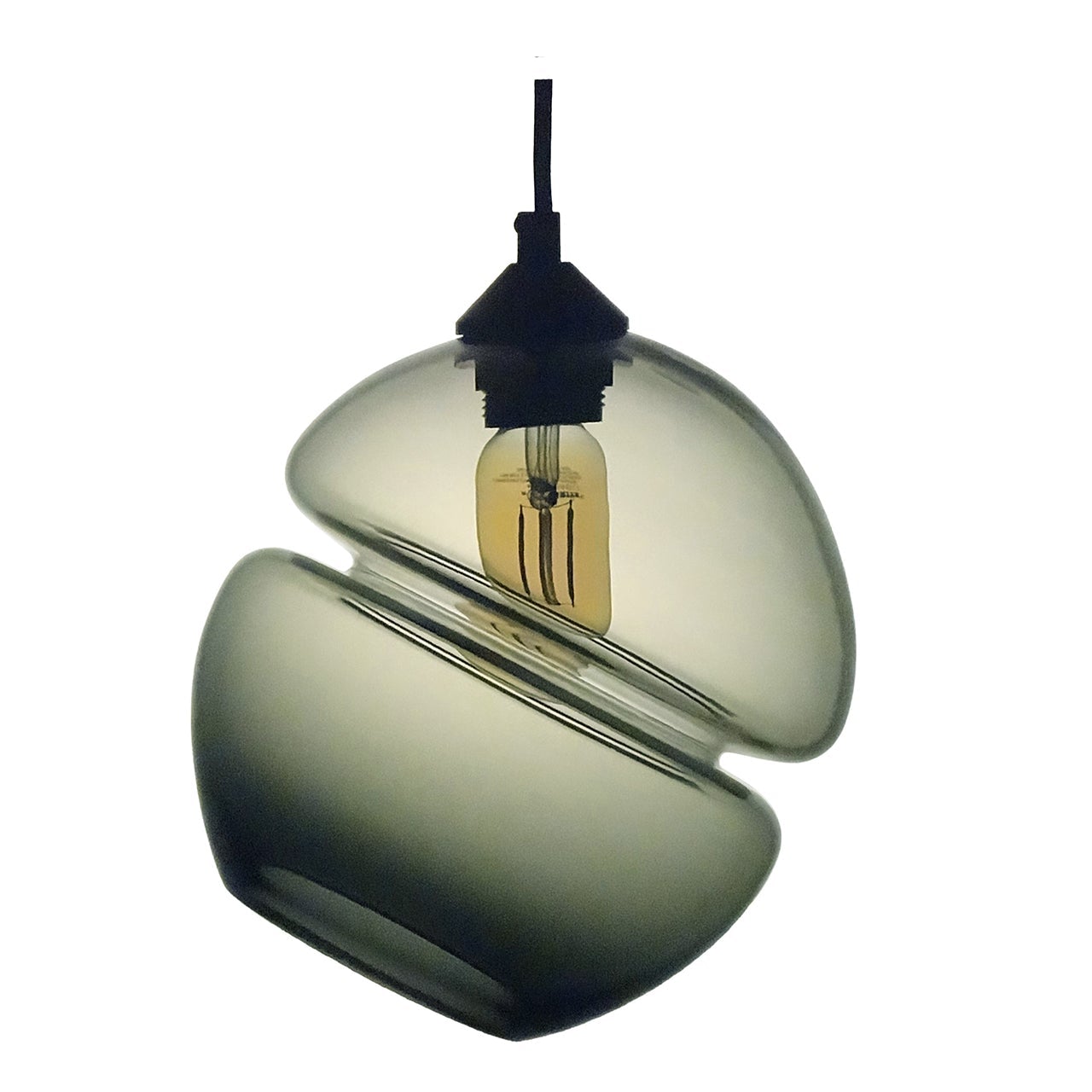 "Groove Orb Tilt" Smoke Pendant Light by Furthur Design