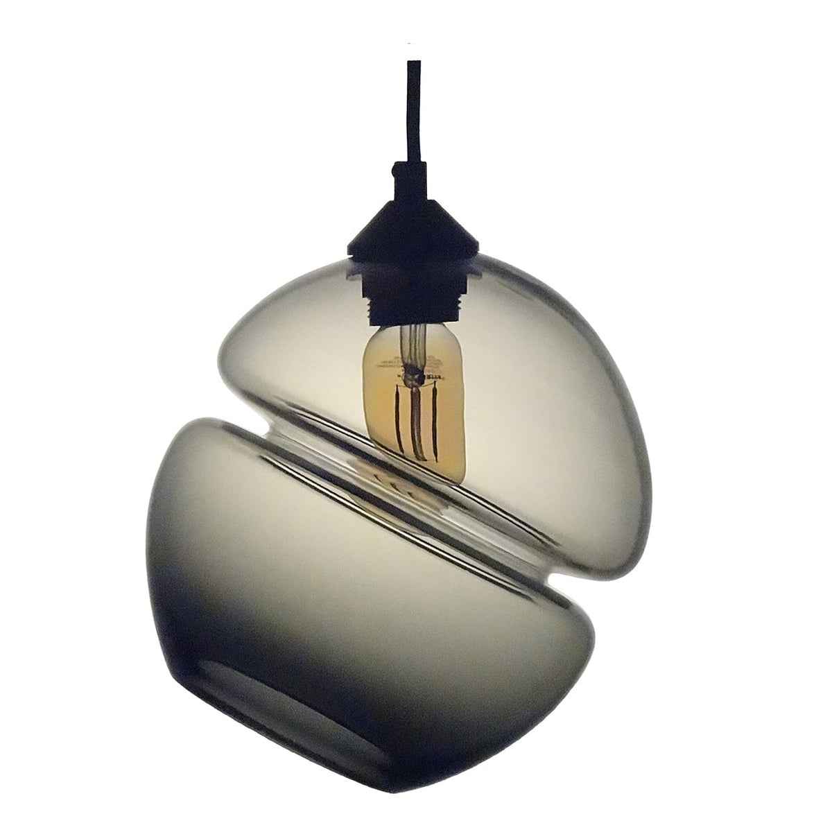 "Groove Orb Tilt" Smoke Pendant Light by Furthur Design