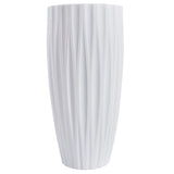 XL Modernist Fluted White Bisque Vase