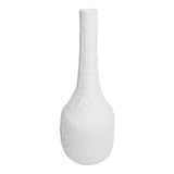 Modernist White Bisque Porcelain Vase with Crocodile Texture