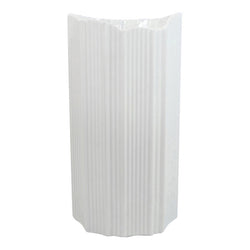 XL Modernist White Ribbed Bisque Vase by Manfred Frey