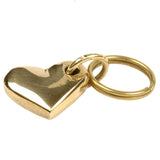 Pair of "Heart" #5600 Keyrings in Brass by Carl Auböck