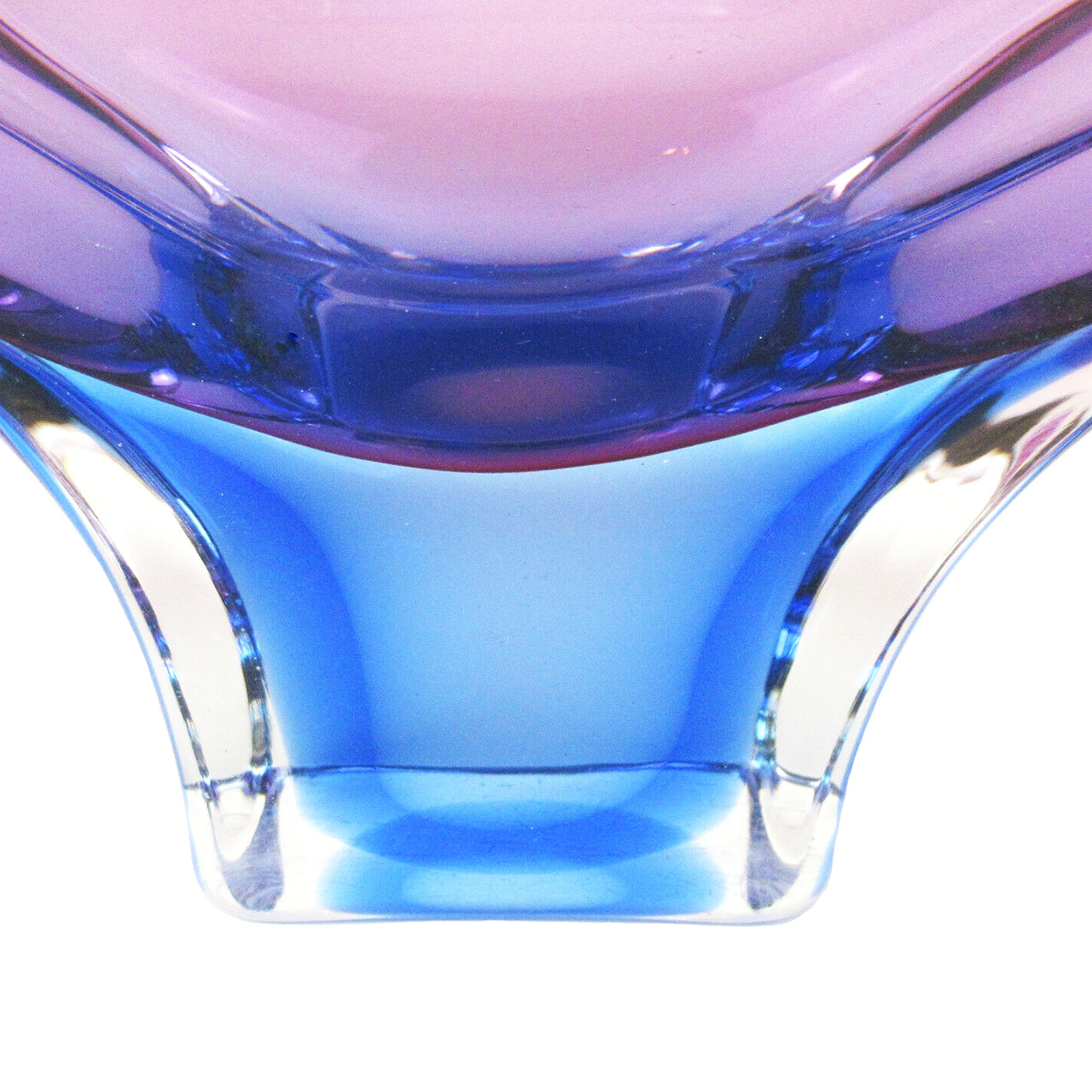 Large Oblong Sommerso Murano Glass Bowl