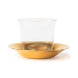 "Lily" Crystal Mocca/Espresso Cup with Gilded Brass Saucer by KIM+ HEEP