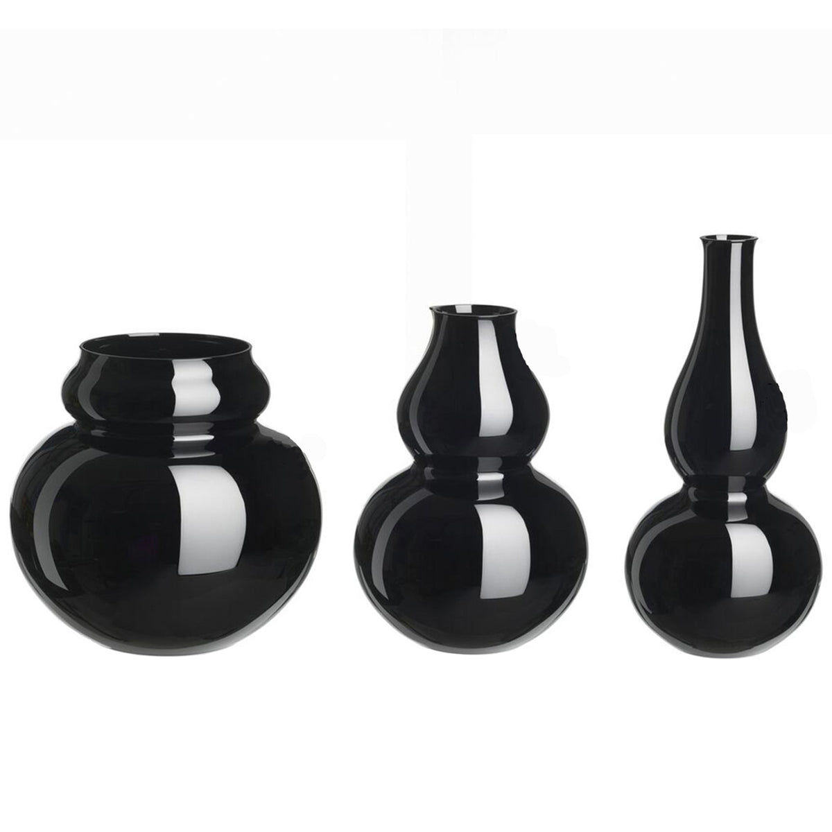 "Calabash" Flower Vase 2 in Black by Sebastian Menschhorn