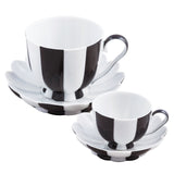 "Melon” Mocha Cup with Saucer by Josef Hoffmann Black