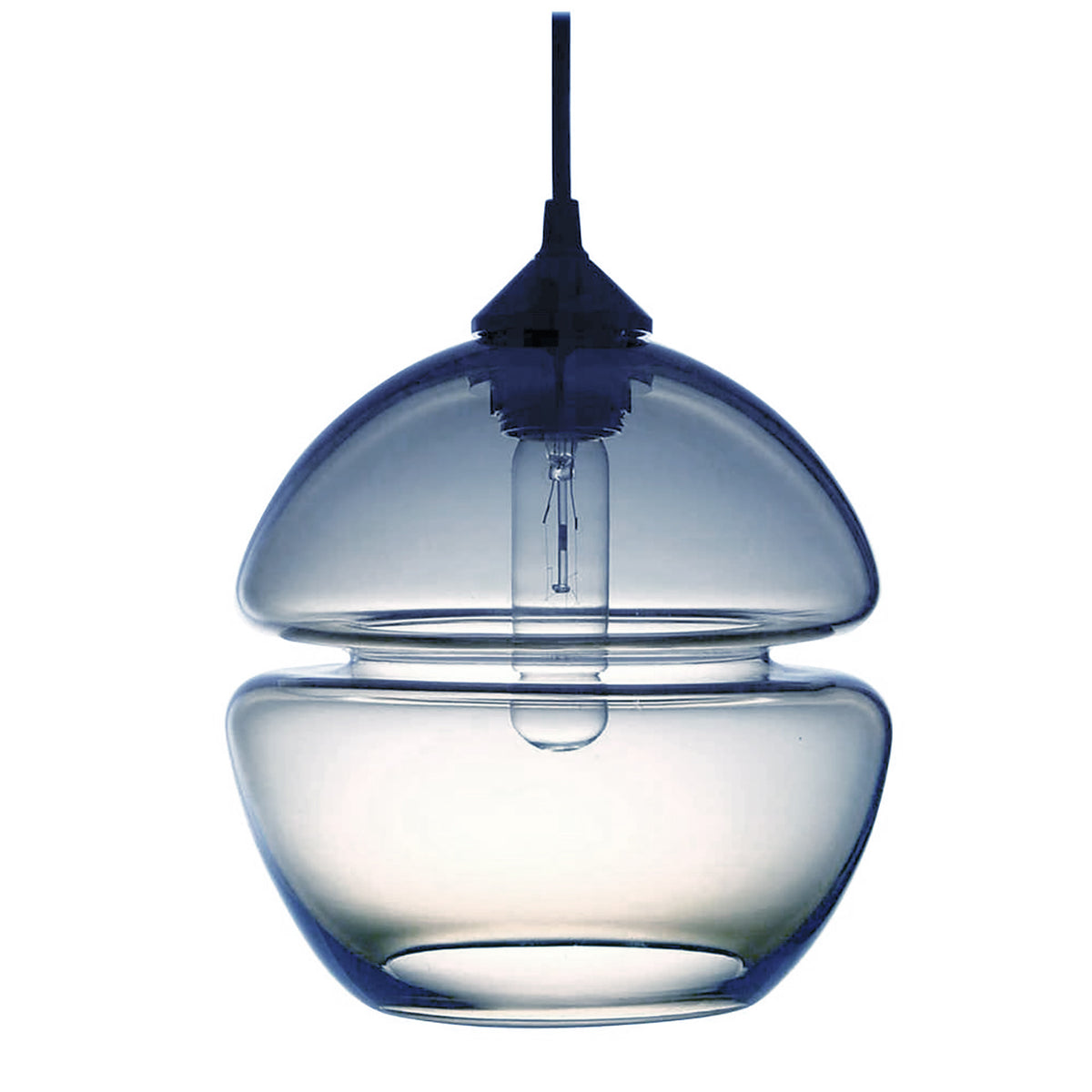 "Groove Orb" Blue Pendant Light by Furthur Design
