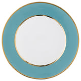 "Schubert" Charger in Turquoise & Narrow Gold Rim