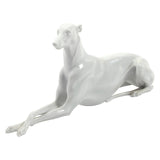 Sculpture of a Greyhound White Gilded by Robert Ullmann