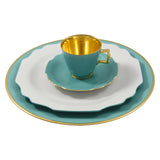 "Belvedere" Mocha / Espresso Cup & Saucer White & Gold