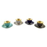 "Belvedere" Mocha / Espresso Cup with Saucer Turquoise & Gold