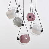 "Capsula" Metal Canopy Pendant Lamp Multi-Color Glass by Lucie Koldova