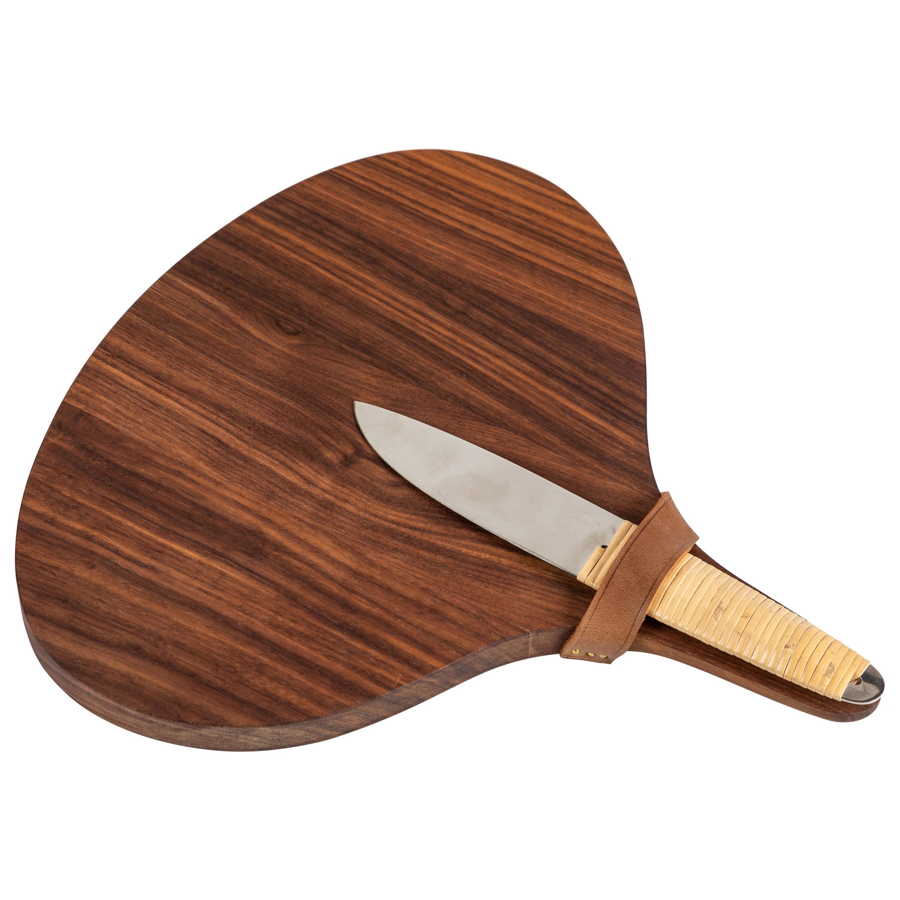 Walnut Board and Knife by Carl Auböck
