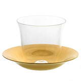 "Lily" Crystal Mocca/Espresso Cup with Gilded Brass Saucer by KIM+ HEEP